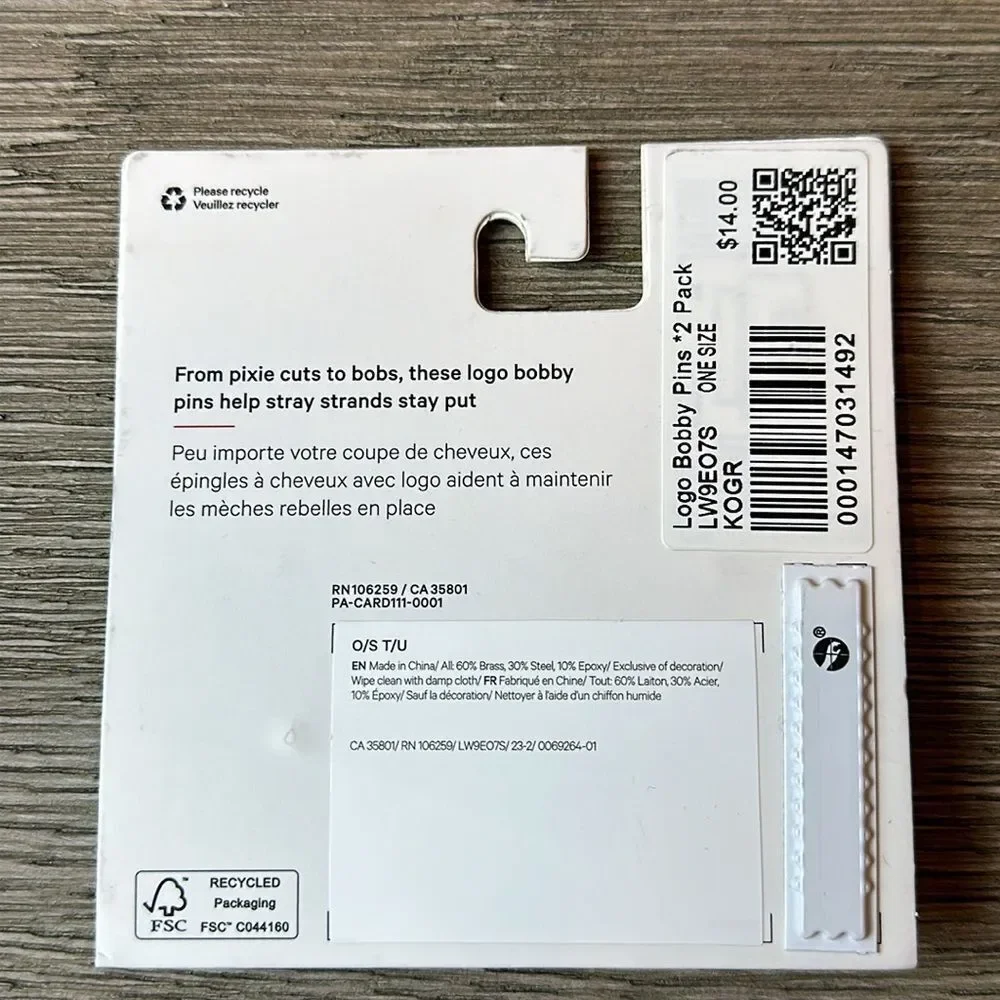 NWT New Lululemon Logo Bobby Pins 2 Pack Kohlrabi Light Green